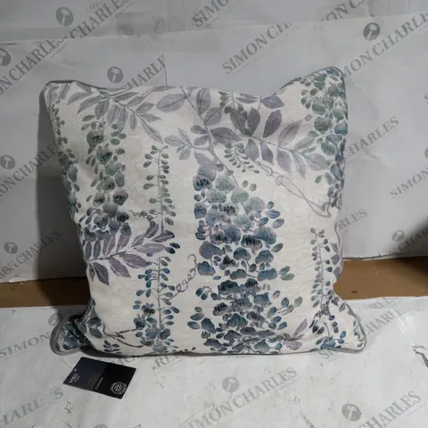 M&S HOME CHENILLE FLORAL EMBELLISHED JACQUARD CUSHION 