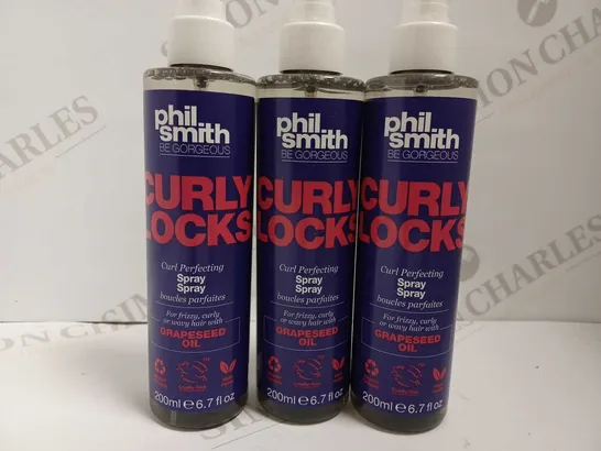 3 PHIL SMITH CURLY LOCKS CURL PERFECTING SPRAY - 3X200ML