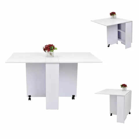 BOXED GOODSON EXTENDABLE DINING TABLE - WHITE (1 BOX)