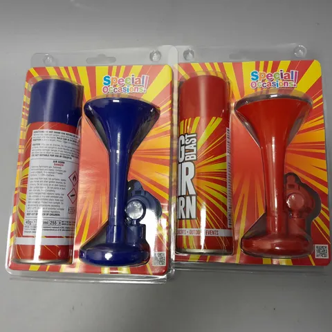 APPROXIMATELY 24 SPECIAL OCCASIONS AIR HORNS IN RED AND BLUE VARIANTS - COLLECTION ONLY