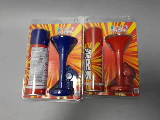 APPROXIMATELY 24 SPECIAL OCCASIONS AIR HORNS IN RED AND BLUE VARIANTS - COLLECTION ONLY