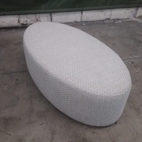 QUALITY BRITISH DESIGNER G PLAN OVAL FOOTSTOOL 14 - LIGHT GREY FABRIC 