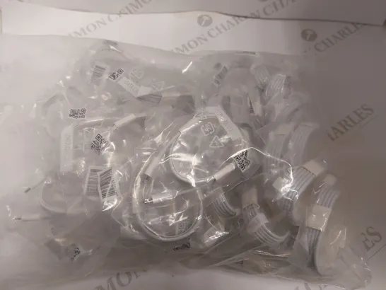 BOX OF APPROXIMATELY 35 LIGHTNING TO USB-C DATA CHARGING CABLES	