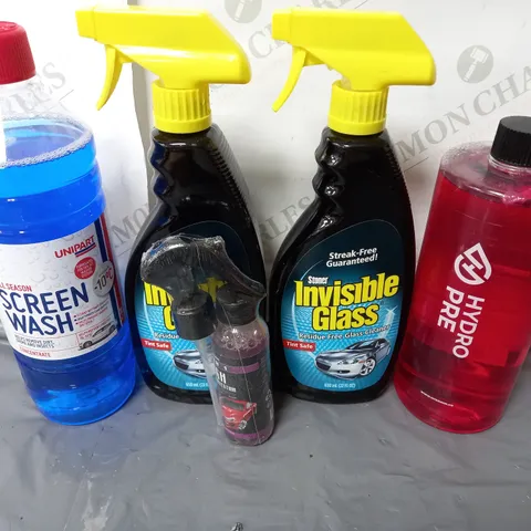 BOX OF ASSORTED CAR CLEANING AND DETAILING LIQUIDS  / COLLECTION ONLY 