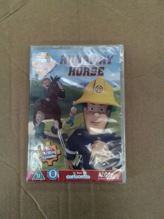 PALLET TO CONTAIN APPROX 300 X FIREMAN SAM RUNAWAY HORSE, KIDS DVDS 