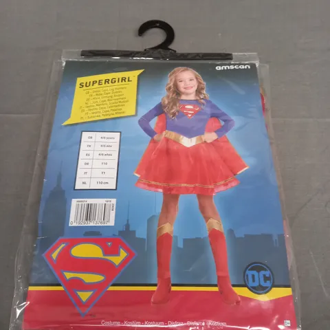 DC SUPERGIRL DRESSING UP COSTUME SIZE 4-6 YEARS
