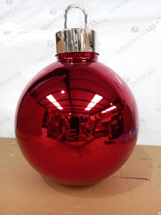 HOME REFLECTIONS PRE-LIT OVERSIZED FAIRY LIGHT GLASS RED BAUBLE