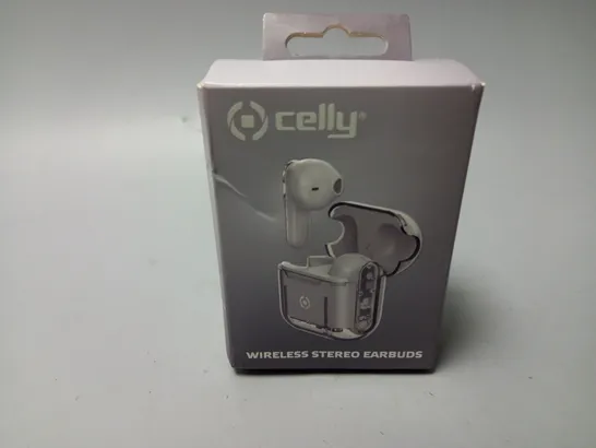 BOXED AND SEALED CELLY WIRELESS STEREO EARBUDS