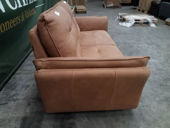 QUALITY ITALIAN DESIGNER BOLZANO 2 SEATER ELECTRIC RECLINER LOVESEAT - TAN FAUX LEATHER 