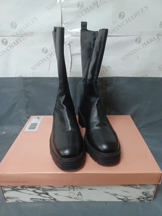 MODA IN PELLE LEATHER BOOTS BLACK SIZE EU 40