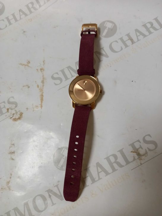 UNBOXED MOVADO BOLD ROSE LEATHER STRAP WATCH  RRP £395