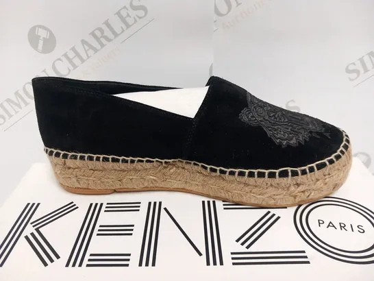 BOXED PAIR OF KENZO ESPARDRILLE BLACK SIZE 35