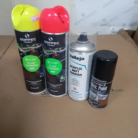 APPROXIMATELY 10 AEROSOL SPRAY PAINT CANS TO INCLUDE VALLEJO AND PAINT FACTORY