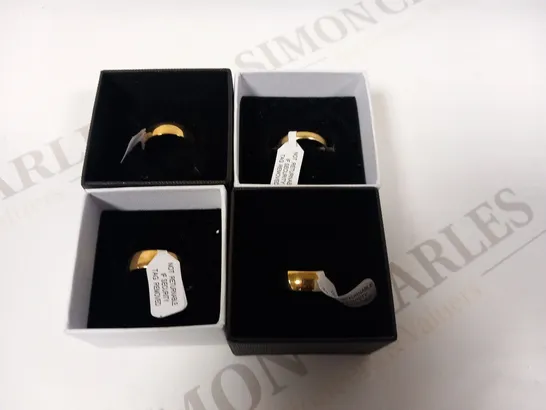 4 ASSORTED PERSONALISED 9CT YELLOW GOLD RINGS RRP £600