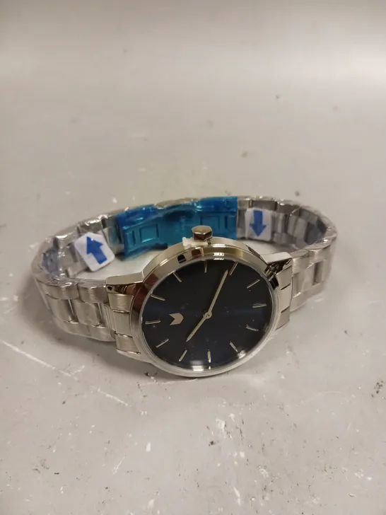 MINO STAINLESS STEEL LINK BLUE DIAL WATCH 