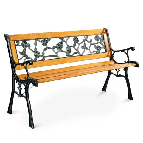 BOXED COSTWAY WEATHER PROOF OUTDOOR BENCH WITH WOOD FRAME FOR BACKYARD PORCH PATIO (1 BOX)