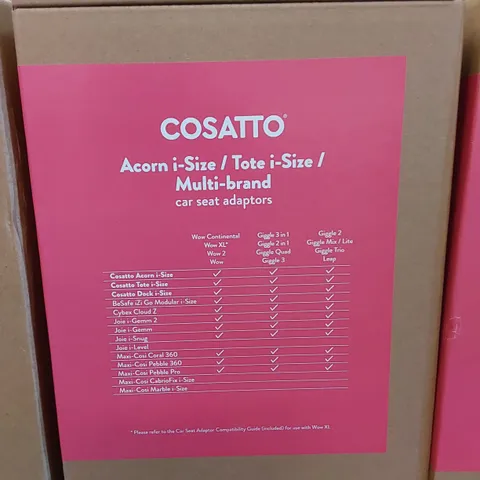4 X BOXED SETS OF CASATTO ACORN I-SIZE CAR SEAT ADAPTORS