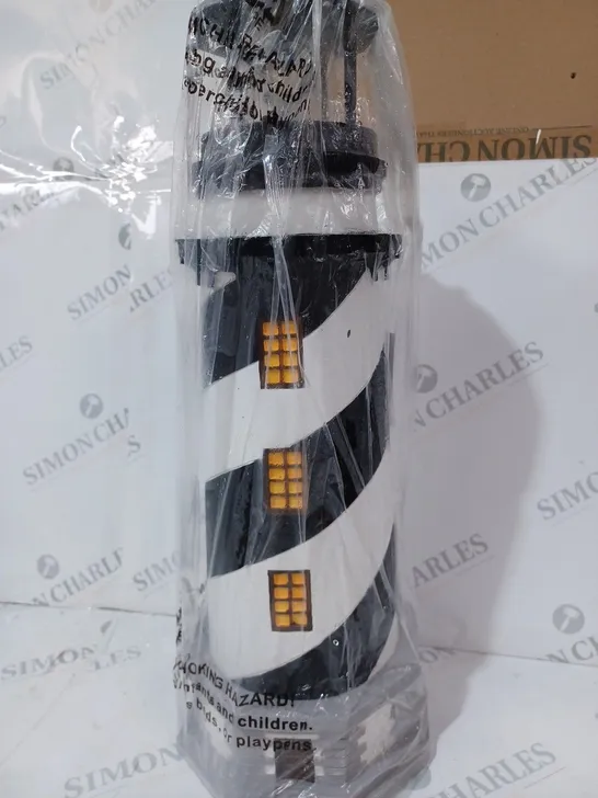 BOXED GARDEN REFLECTIONS SOLAR LED LIGHTHOUSE 50CM, BLACK