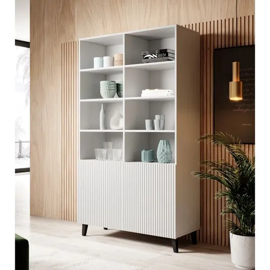 BOXED GORDY 176.5CM X 100CM W STANDARD BOOKCASE - WHITE (2 BOXES)