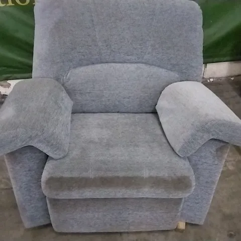 QUALITY BRITISH DESIGNED & MANUFACTURED G PLAN LIGHT GREY FABRIC ARMCHAIR