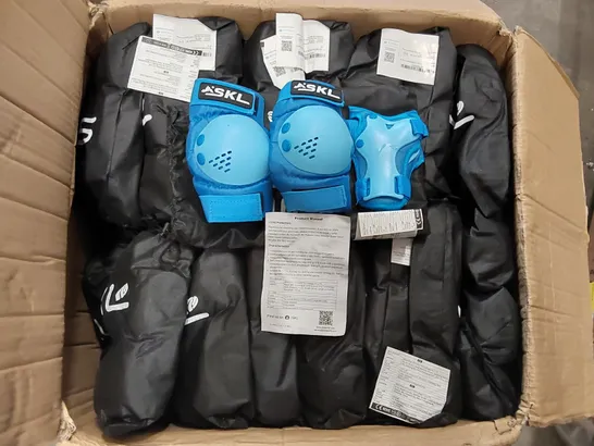 BOX OF APPROXIMATELY 40X BRAND NEW SKL CHILD PROTECTORS KIT INCLUDING KNEE, ELBOW AND WRIST PADS (1 BOX)