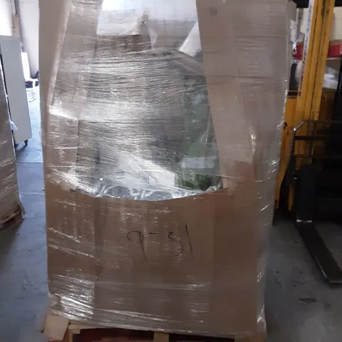 PALLET OF ASSORTED PRODUCTS INCLUDING KNITTING MACHINE, STOREMIC TOILET SEAT, BRISTLE DARTBOARD, TAOTRONICS AIR PURIFIER, MOSQUITO KILLER, BIG BOY XL CHAIR
