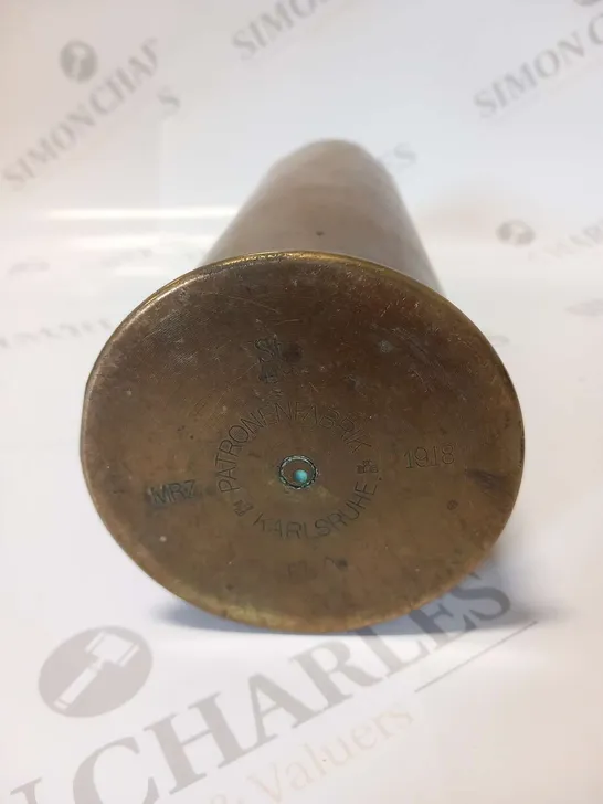 PATRONENFABRIK KARLSRUHE MRZ 1918 SHELL CASING 67% CU SP255