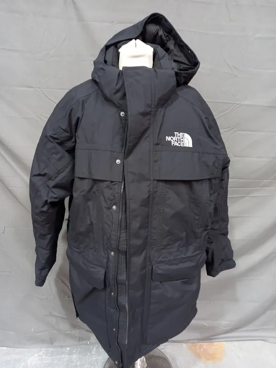 THE NORTH FACE BLACK HEAVY PADDED JACKET WITH HOOD - MEDIUM