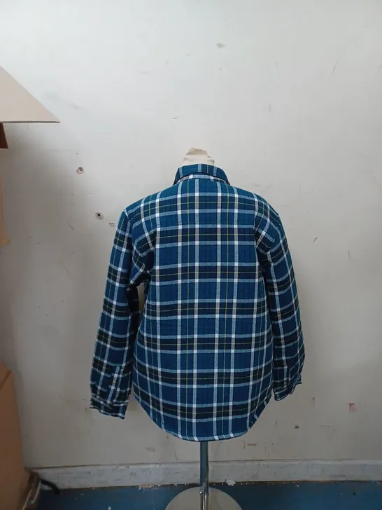 BENCH MEDIUM BLUE/GREEN CHECK PLAIDED JACKET 