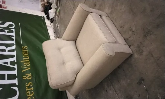 QUALITY DESIGNER BEIGE FABRIC ARMCHAIR 