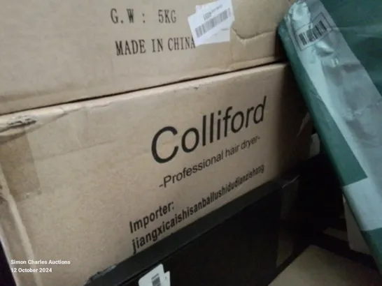 PALLET CONTAINING VARIOUS ASSORTED ITEMS TO INCLUDE:GAMING PC CASE, COLLIFORD PROFESSIONAL HAIR DRYER, X2 TURNTABLES ETC.