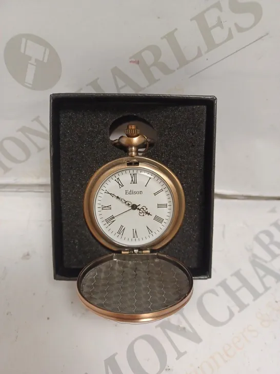 MENS EDISON POCKET WATCH WITH CHAIN 