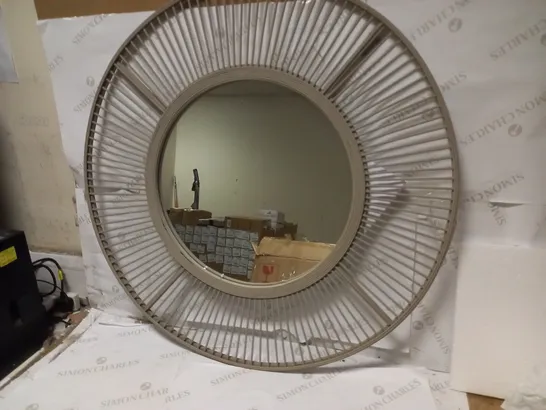 K BY KELLY HOPPEN BAMBOO TAUPE CIRCULAR MIRROR - COLLECTION ONLY