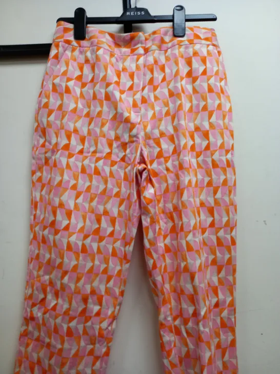 PHASE EIGHT ELYSIA TROUSERS IN PINK/ORANGE - UK 12