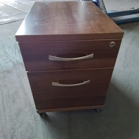 CHEST OF 2 FILING CABINET DRAWS IN MAHOGANY BROWN COLOUR (KEYS NOT INCLUDED)