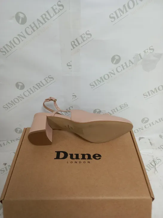 BOXED DUNE CASSIE NUDE LEATHER SNAFFLE OPEN COURT SIZE 7 