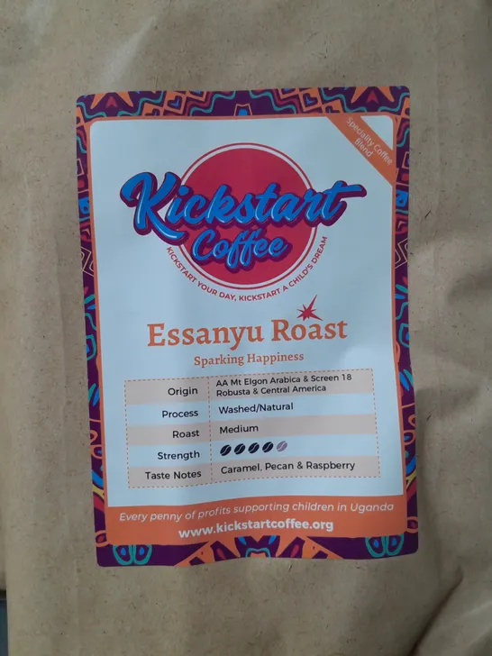 LOT OF 4 KICKSTART COFFEE ESSANYU ROAST WHOLE BEAN COFFEE