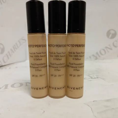 LOT OF 3 GIVENCHY PHOTO'PERFEXION FLUID FOUNDATION IN PERFECT VANILLA (3 X 10ML)