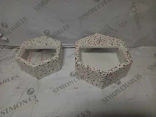 SET OF TWO TERRAZZO WALL PLANTERS  RRP £39.99