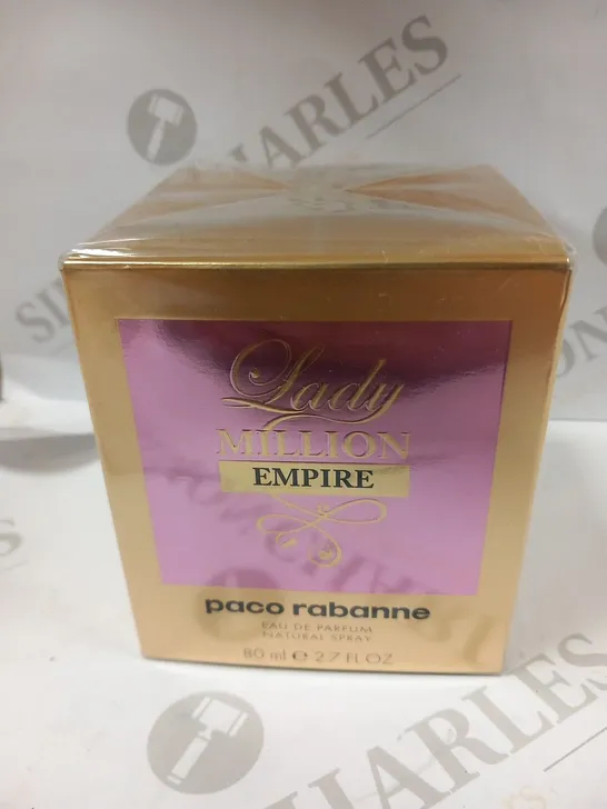 BOXED AND SEALED LADY MILLION EMPIRE PACO RABANNE EAU DE PARFUM 80ML