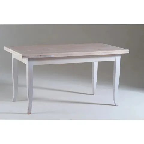 BOXED CHANTILLY EXTENDABLE DINING TABLE COLOUR: WHITE/OAK SIZE: 129.5X98.5X16.6CM