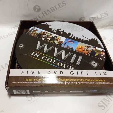 BOXED WWII IN COLOUR FIVE DVD GIFT TIN