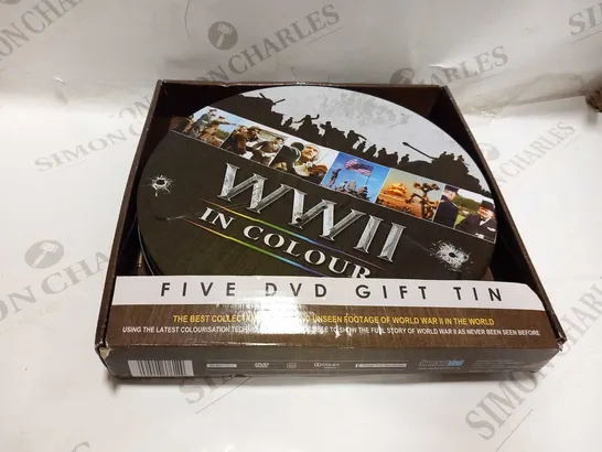 BOXED WWII IN COLOUR FIVE DVD GIFT TIN