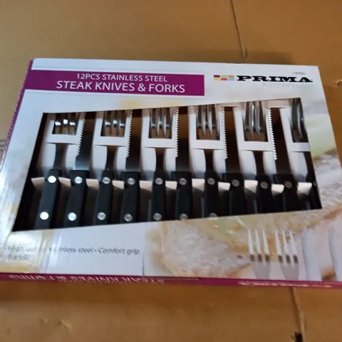 PRIMA 12-PIECE STEAK KNIVES AND FORKS