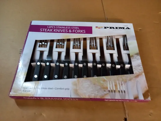 PRIMA 12-PIECE STEAK KNIVES AND FORKS