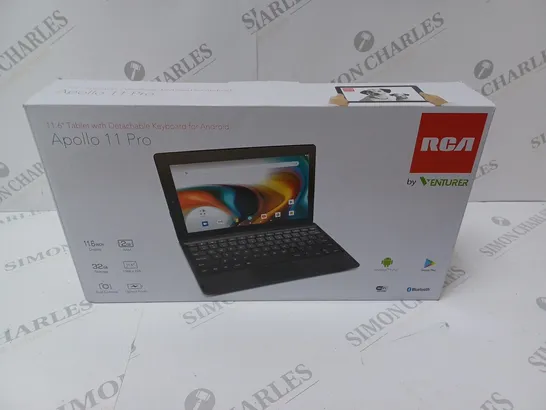 BRAND NEW BOXED VENTURER APOLLO 11 PRO 11.6” TABLET WITH DETACHABLE KEYBOARD- 32 GB, BLACK