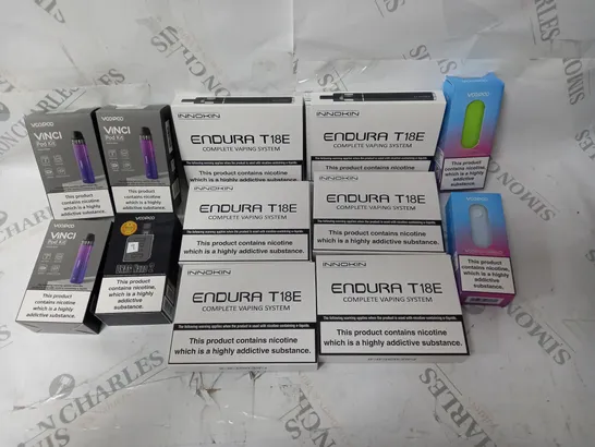 APPROXIMATELY 12 ASSORTED VAPES INCLUDING VOOPOO, INNOKIN