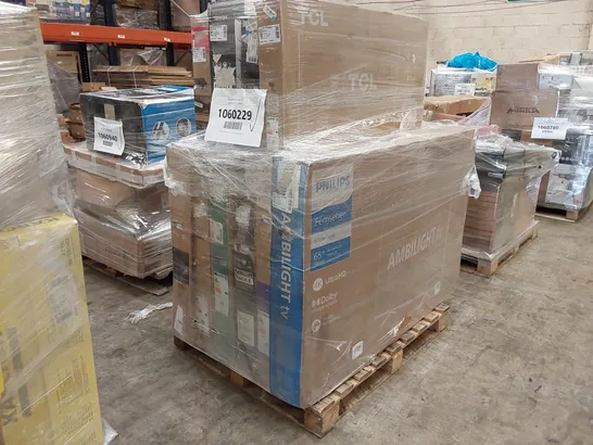 PALLET OF APPROXIMATELY 10 UNPROCESSED RAW RETURN TELEVISIONS TO INCLUDE;