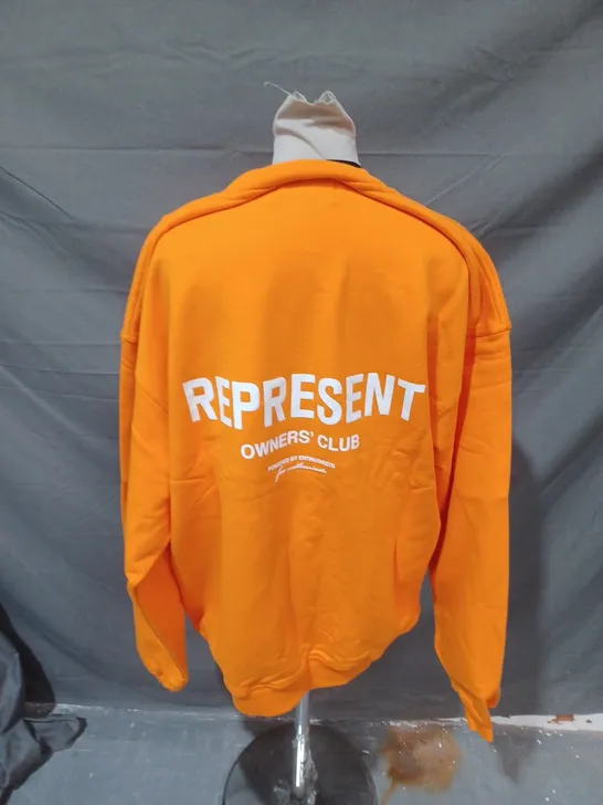 REPRESENT OWNERS CLUB SWEATSHIRT IN ORANGE - LARGE