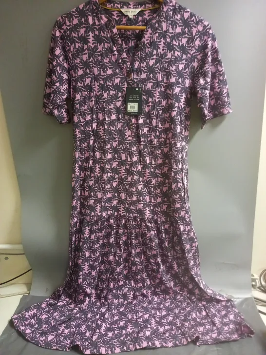 THE WHITE STUFF SABINA JERSEY PRINT DRESS PINK MULTI SIZE 10